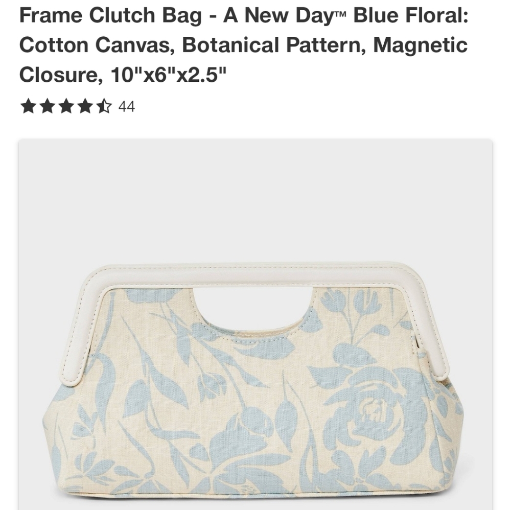 Floral Cream and Blue Women's Bag